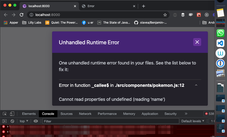 Error in function Cannot read properties of undefined (reading &#x27;name&#x27;)